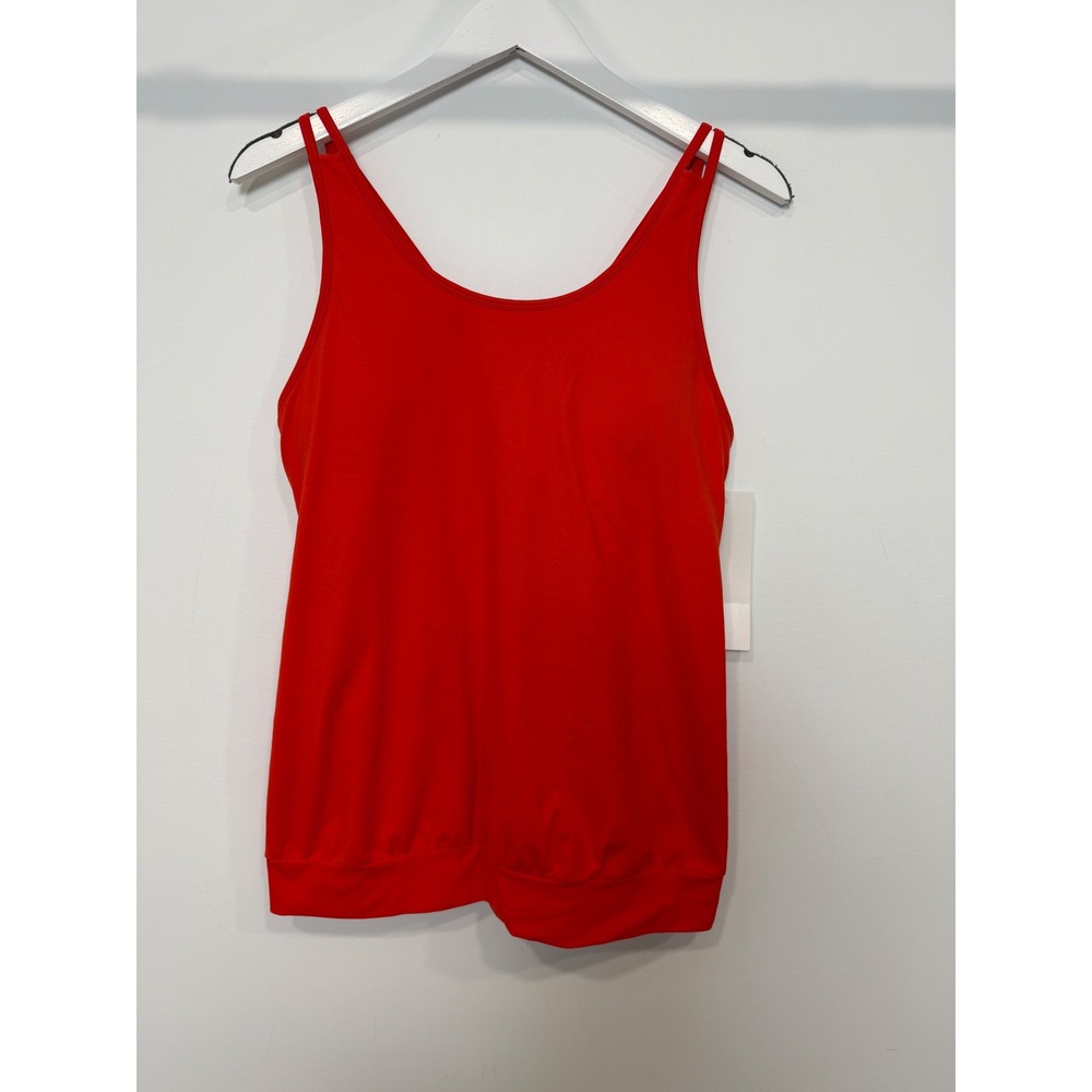 Tonic Active Dakota Tank Orange Red Built In Bra Crisscross Back XL NEW